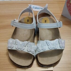 Carter's White Paloma Sandals Butterfly Design Toddler Size 8 🆕